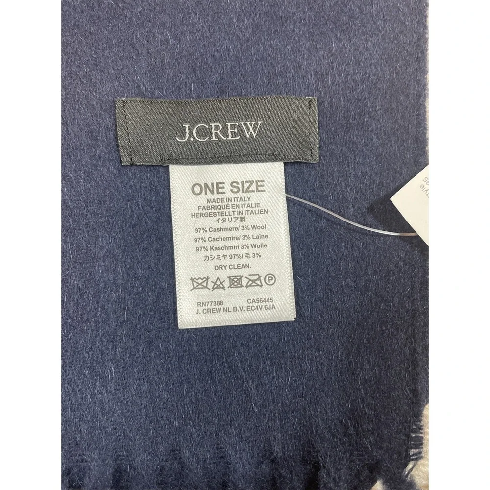 J. CREW Cashmere Blend Navy Scarf NWT